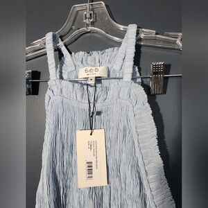 Feminine Sea New York Smocked Cole Maxi Dress Light Blue Summer Nwt Medium